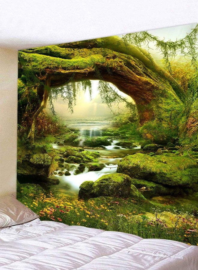 Llamazing Forest Landscape Home Decor - Living Room & Bedroom Magic Tapestry Curtain XGXL (Sunlight&Creek, 78''L60''W) - Image 3